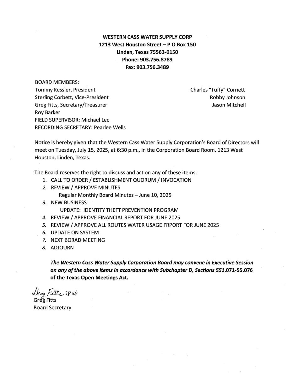 Agenda July 15